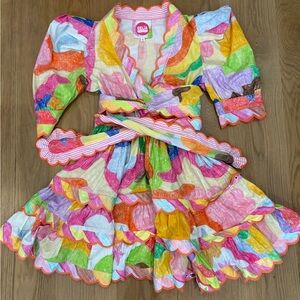 CeliaB Multicolor Ruffled Wrap Ensemble
